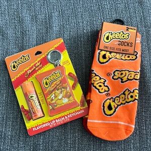 Cheetos Orange Socks and Lip Balm Set